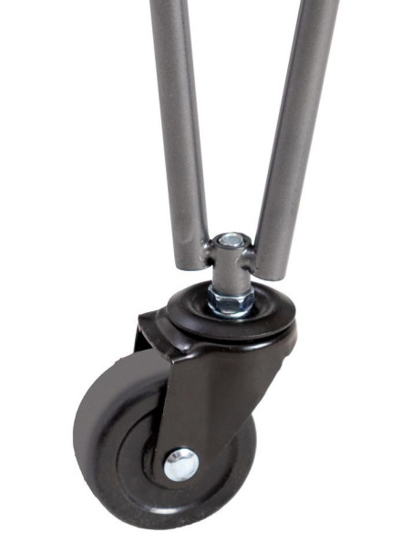 Desserte rétro chic à roulettes Carrée 2 niveaux en Verre Transparent Métal Argenté Bois d'hévéa Naturel Tivian - 6