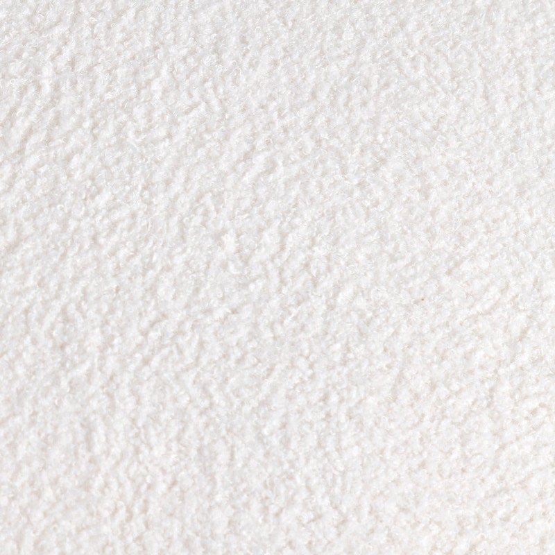 Fauteuil original Boule Tissu Blanc Bouclé Bois d'hévéa Noir Melino - 7