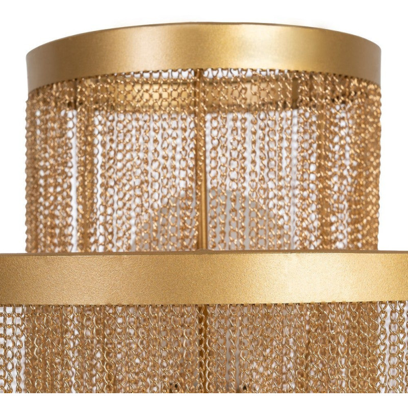 Lampe à poser style art déco années 20 Hauteur 50 cm en Métal Doré Avec franges Helian - 2