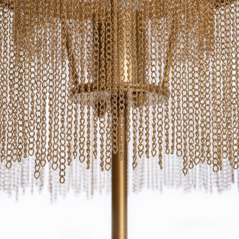 Lampe à poser style art déco années 20 Hauteur 50 cm en Métal Doré Avec franges Helian - 3