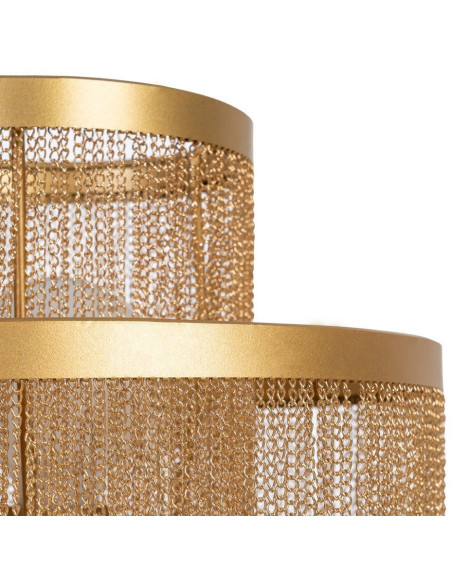 Lampe à poser style art déco années 20 Hauteur 50 cm en Métal Doré Avec franges Helian - 4