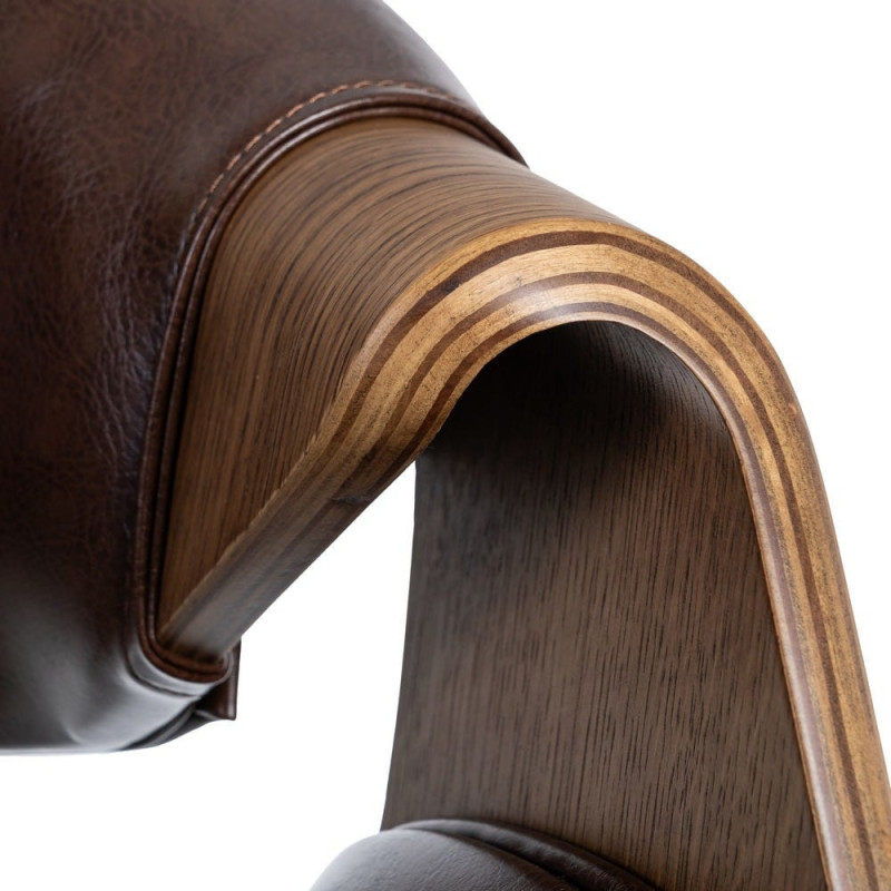 Fauteuil de table scandinave moderne Polyuréthane Marron foncé Bois de hêtre Marron Linero - 5