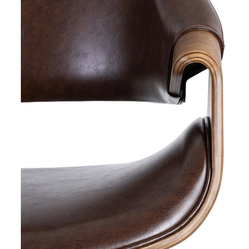 Fauteuil de table scandinave moderne Polyuréthane Marron foncé Bois de hêtre Marron Linero - 6