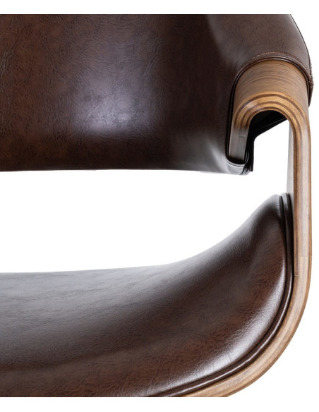 Fauteuil de table scandinave moderne Polyuréthane Marron foncé Bois de hêtre Marron Linero - 6