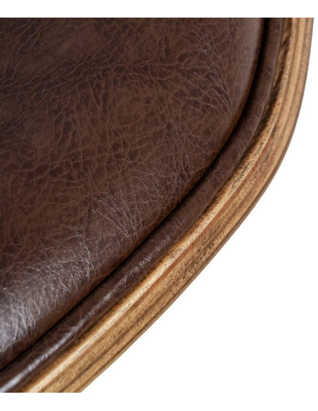 Fauteuil de table scandinave moderne Polyuréthane Marron foncé Bois de hêtre Marron Linero - 7