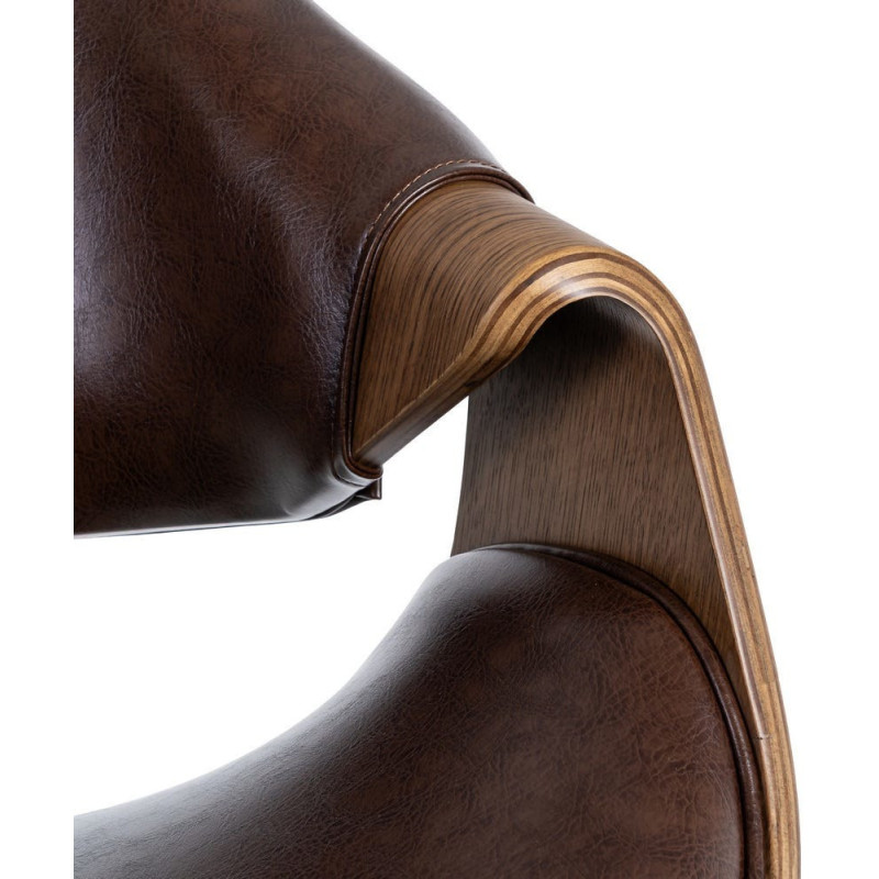 Fauteuil de table scandinave moderne Polyuréthane Marron foncé Bois de hêtre Marron Linero - 9