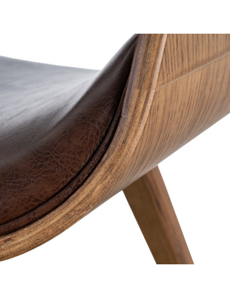 Fauteuil de table scandinave moderne Polyuréthane Marron foncé Bois de hêtre Marron Linero - 10