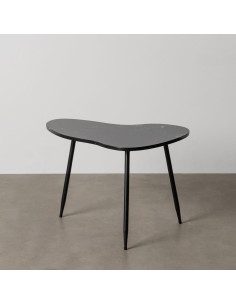 Table basse moderne chic Organique 60 cm en Marbre Métal Noir Elrano - 1