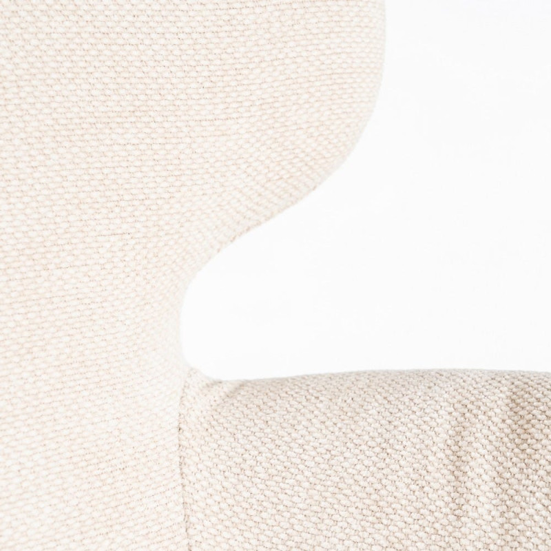 Fauteuil de table moderne mid-century Tissu Blanc crème Métal Noir Gavelo (Lot de 2) - 8