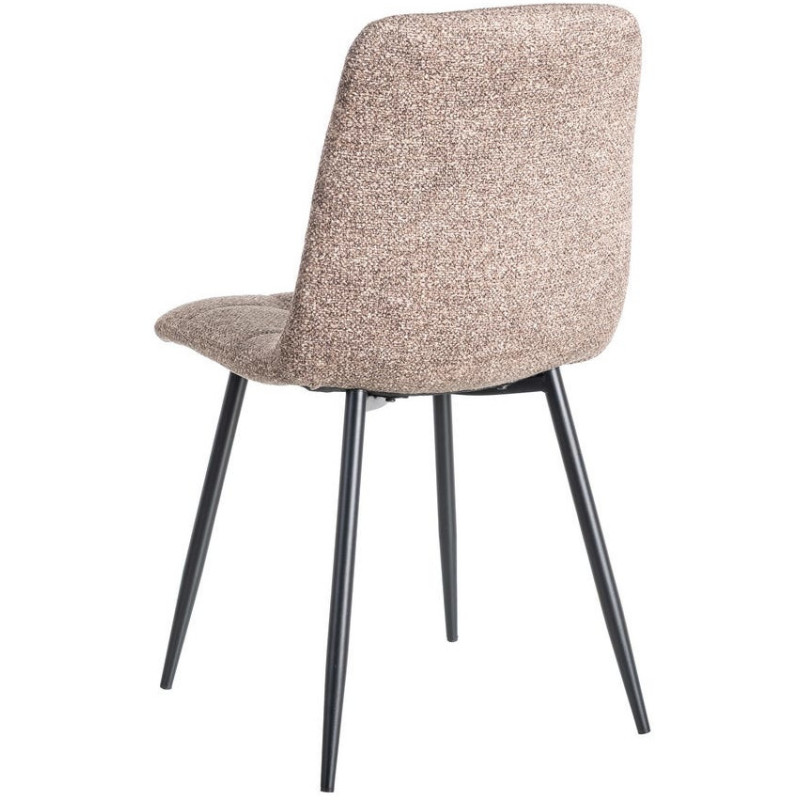 Chaise moderne matelassée en Tissu Vieux taupe Chiné Métal Noir Isvian (Lot de 2) - 4