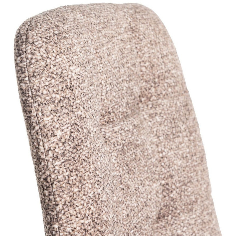 Chaise moderne matelassée en Tissu Vieux taupe Chiné Métal Noir Isvian (Lot de 2) - 7