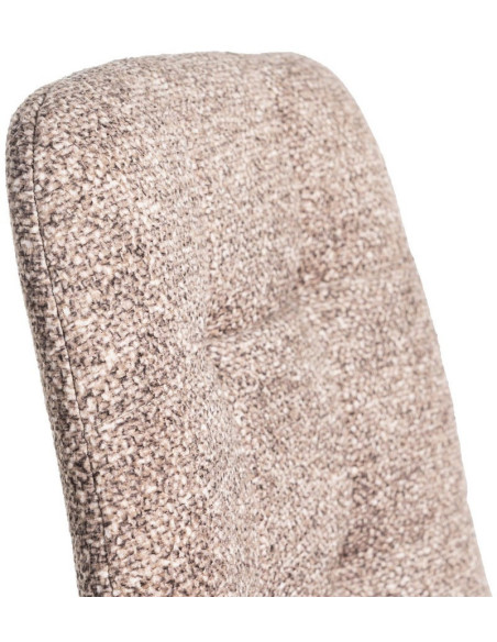 Chaise moderne matelassée en Tissu Vieux taupe Chiné Métal Noir Isvian (Lot de 2) - 7