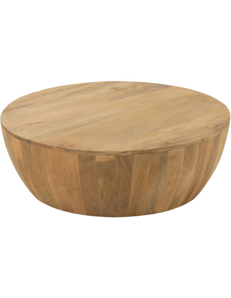 Table basse Ronde Camille en Bois de manguier Naturel - 1