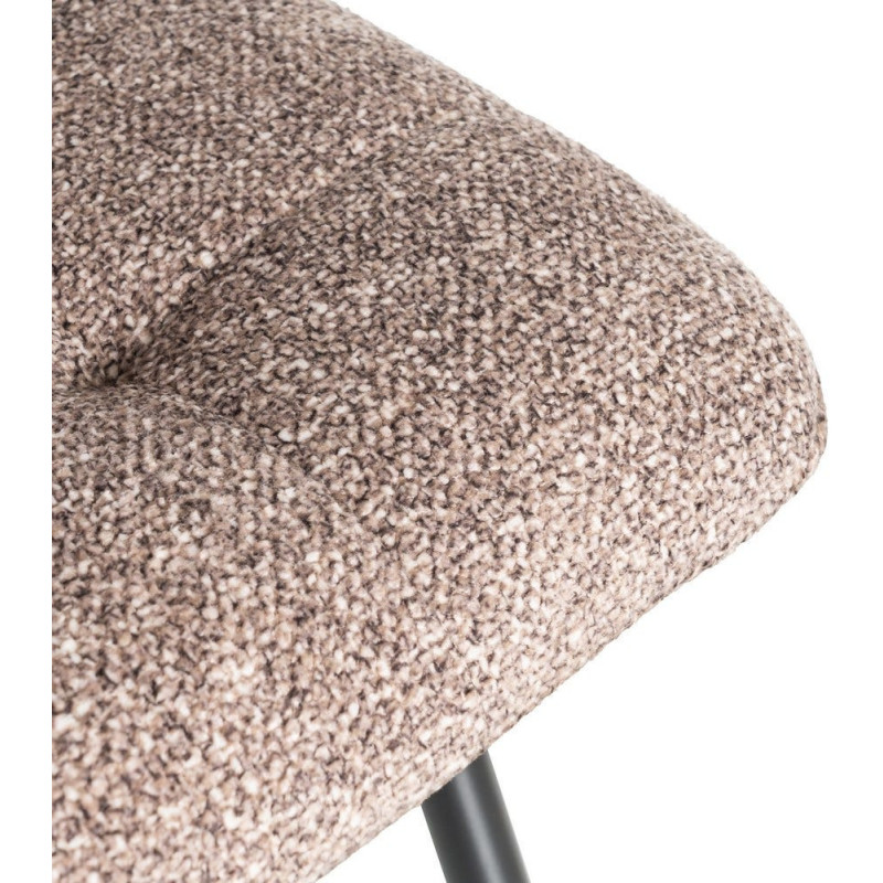 Chaise moderne matelassée en Tissu Vieux taupe Chiné Métal Noir Isvian (Lot de 2) - 10