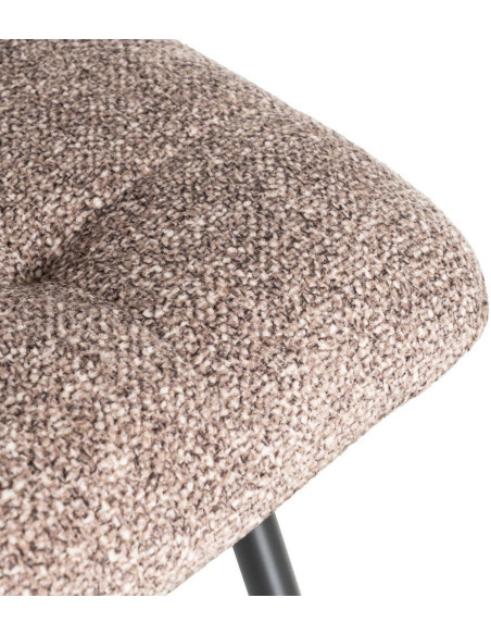 Chaise moderne matelassée en Tissu Vieux taupe Chiné Métal Noir Isvian (Lot de 2) - 10