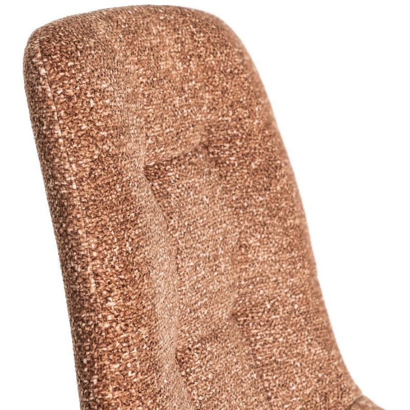 Chaise moderne matelassée en Tissu Ocre Chiné Métal Noir Isvian (Lot de 2) - 7