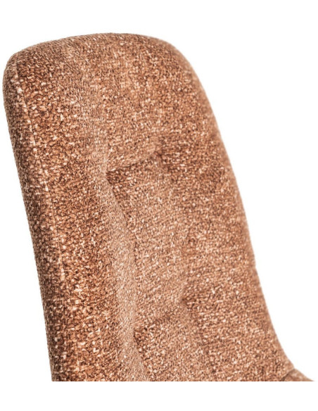 Chaise moderne matelassée en Tissu Ocre Chiné Métal Noir Isvian (Lot de 2) - 7