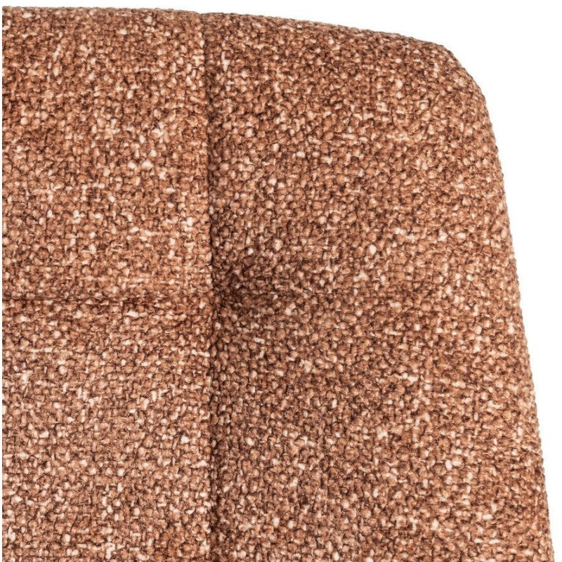 Chaise moderne matelassée en Tissu Ocre Chiné Métal Noir Isvian (Lot de 2) - 9