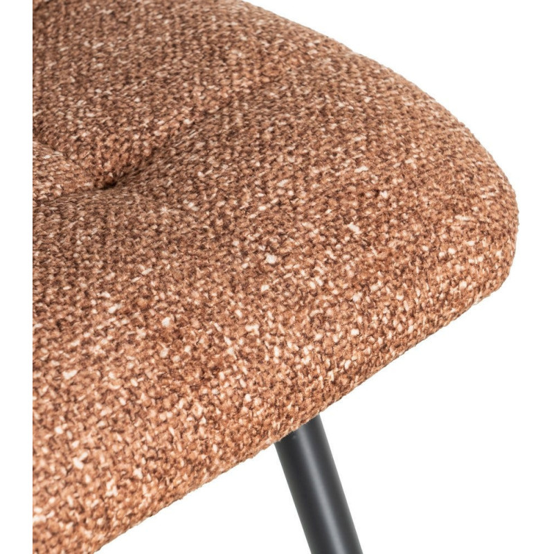 Chaise moderne matelassée en Tissu Ocre Chiné Métal Noir Isvian (Lot de 2) - 10