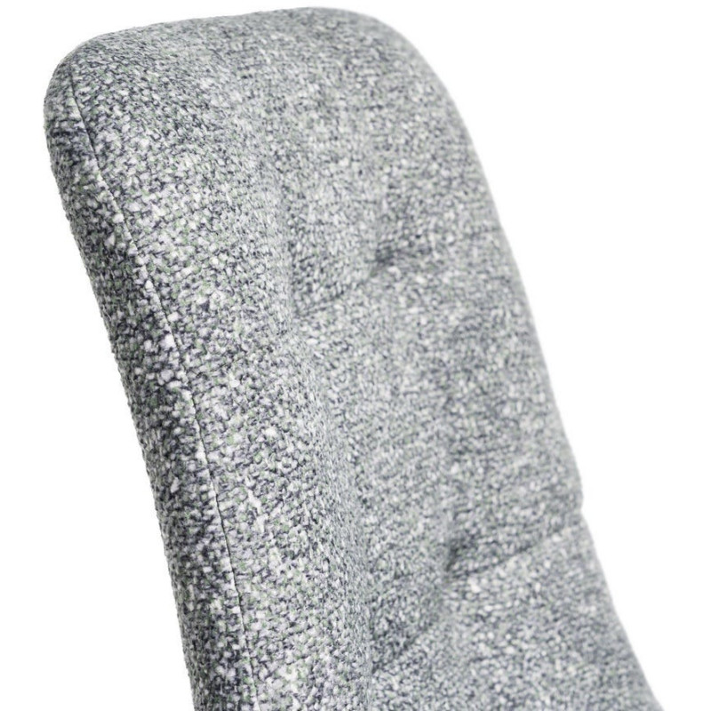 Chaise moderne matelassée en Tissu Vert Chiné Métal Noir Isvian (Lot de 2) - 7