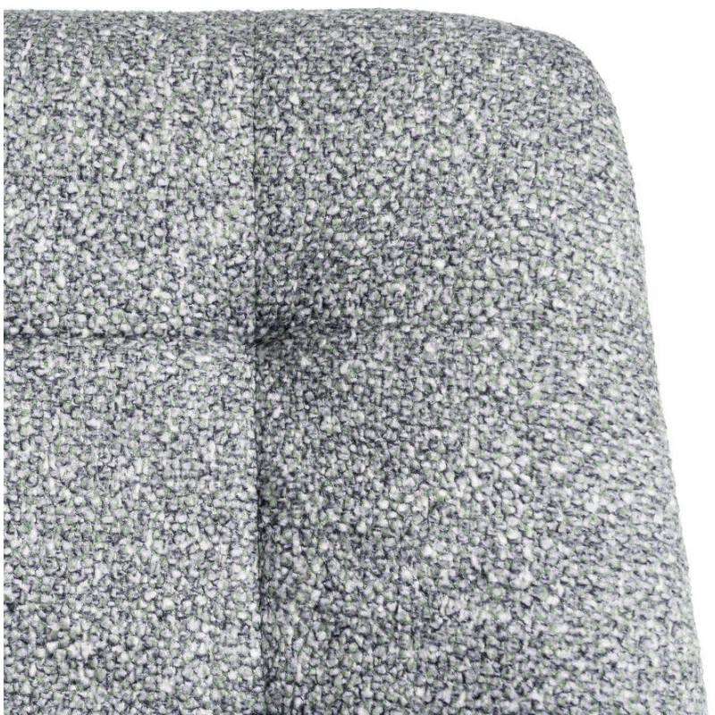 Chaise moderne matelassée en Tissu Vert Chiné Métal Noir Isvian (Lot de 2) - 9