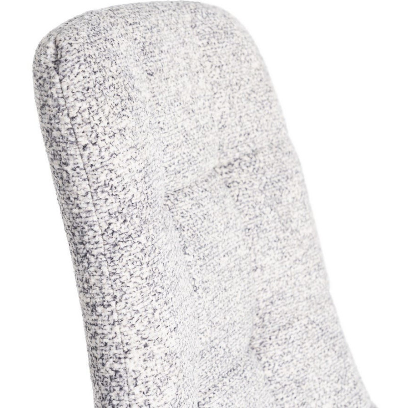 Chaise moderne matelassée en Tissu Gris blanc Chiné Métal Noir Isvian (Lot de 2) - 7