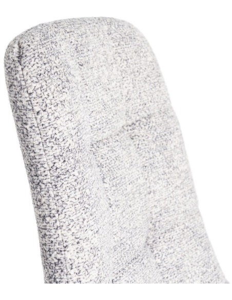 Chaise moderne matelassée en Tissu Gris blanc Chiné Métal Noir Isvian (Lot de 2) - 7