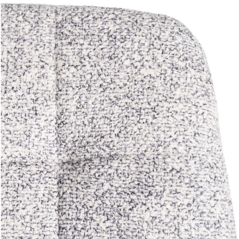 Chaise moderne matelassée en Tissu Gris blanc Chiné Métal Noir Isvian (Lot de 2) - 9