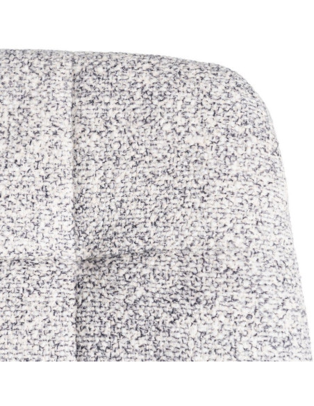 Chaise moderne matelassée en Tissu Gris blanc Chiné Métal Noir Isvian (Lot de 2) - 9