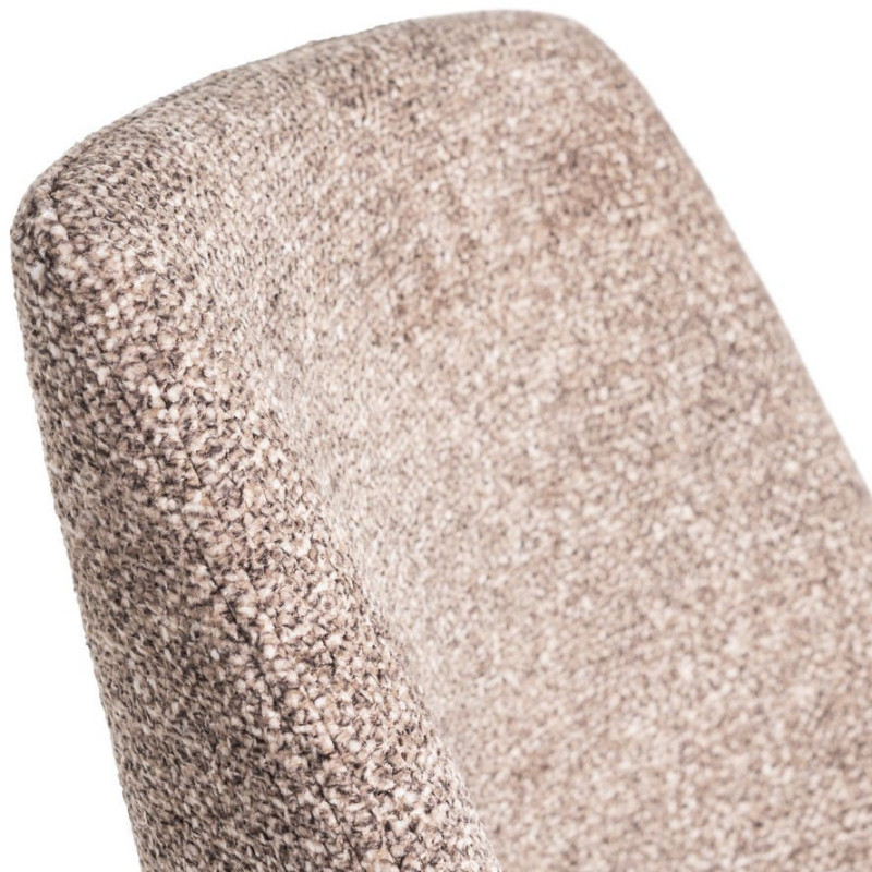 Chaise rétro chic en Tissu Vieux taupe Chiné Métal Noir Norian (Lot de 2) - 7