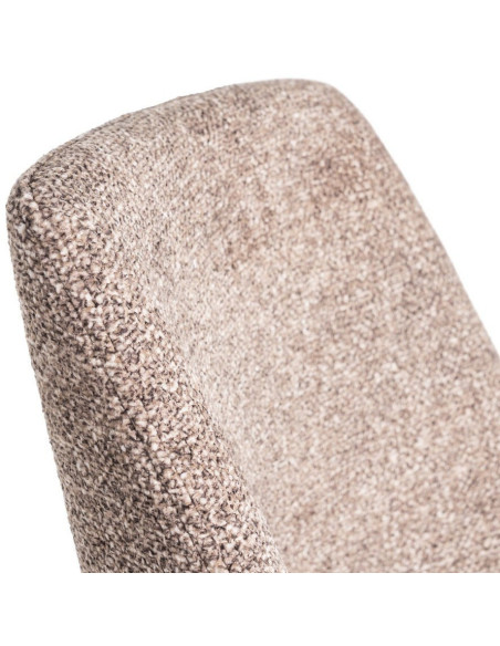 Chaise rétro chic en Tissu Vieux taupe Chiné Métal Noir Norian (Lot de 2) - 7