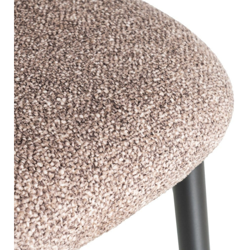 Chaise rétro chic en Tissu Vieux taupe Chiné Métal Noir Norian (Lot de 2) - 10