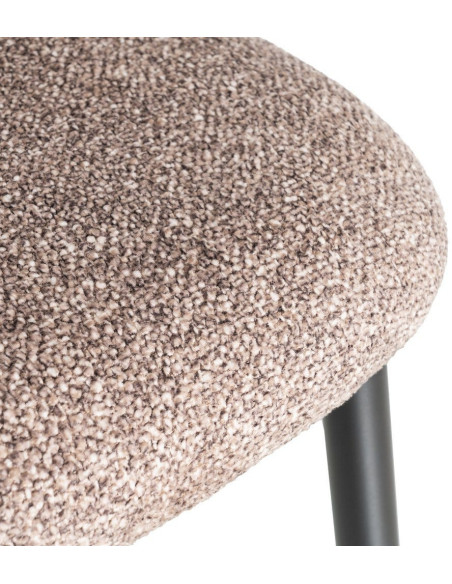 Chaise rétro chic en Tissu Vieux taupe Chiné Métal Noir Norian (Lot de 2) - 10