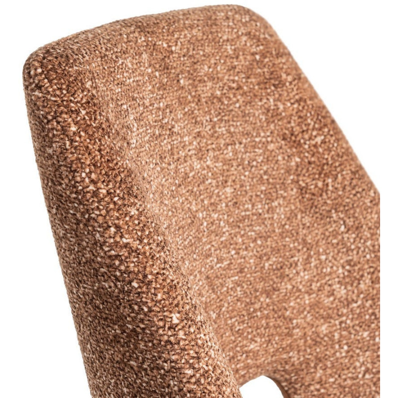 Chaise rétro chic en Tissu Ocre Chiné Métal Noir Norian (Lot de 2) - 7