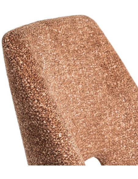 Chaise rétro chic en Tissu Ocre Chiné Métal Noir Norian (Lot de 2) - 7