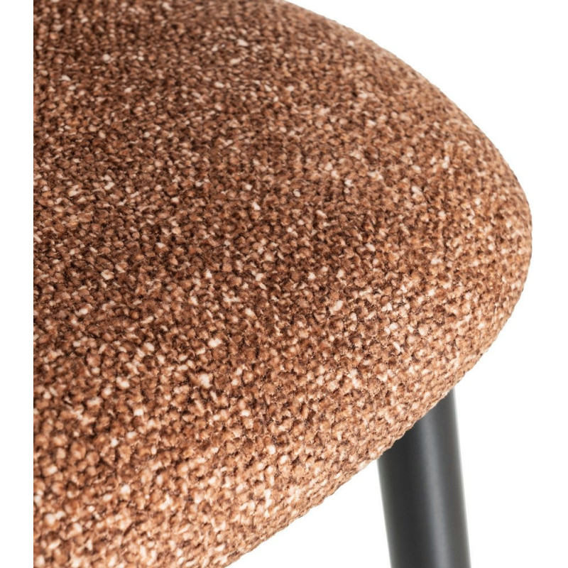 Chaise rétro chic en Tissu Ocre Chiné Métal Noir Norian (Lot de 2) - 10