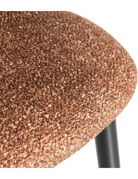 Chaise rétro chic en Tissu Ocre Chiné Métal Noir Norian (Lot de 2) - 10