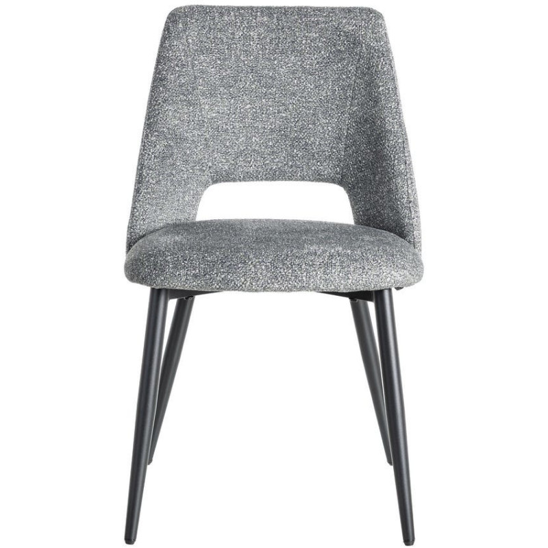 Chaise rétro chic en Tissu Vert Chiné Métal Noir Norian (Lot de 2) - 2