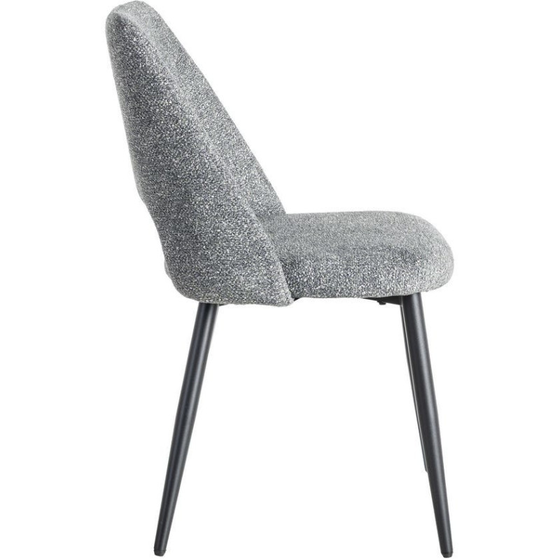 Chaise rétro chic en Tissu Vert Chiné Métal Noir Norian (Lot de 2) - 3