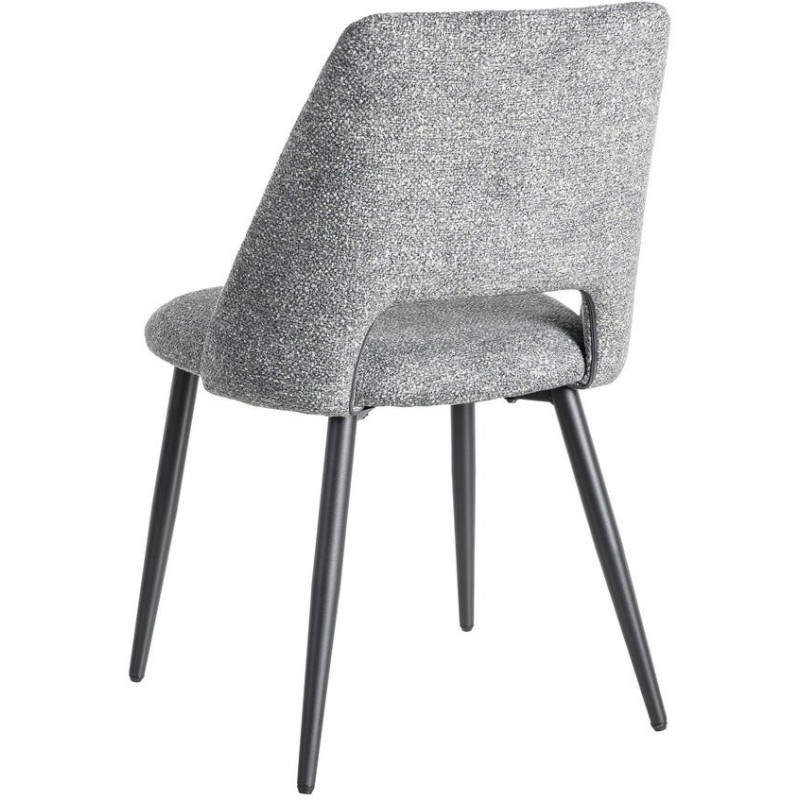 Chaise rétro chic en Tissu Vert Chiné Métal Noir Norian (Lot de 2) - 4