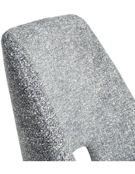 Chaise rétro chic en Tissu Vert Chiné Métal Noir Norian (Lot de 2) - 7