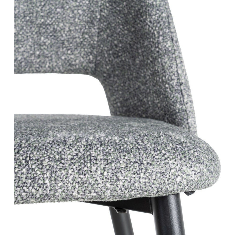 Chaise rétro chic en Tissu Vert Chiné Métal Noir Norian (Lot de 2) - 8