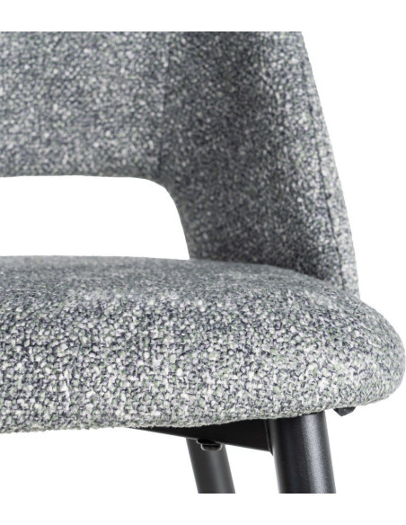 Chaise rétro chic en Tissu Vert Chiné Métal Noir Norian (Lot de 2) - 8