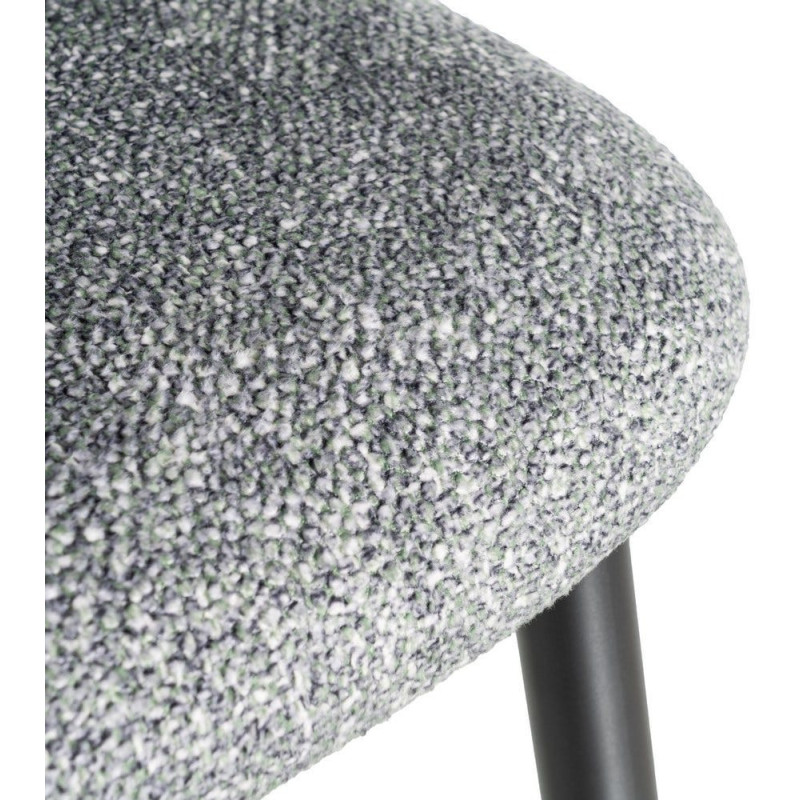 Chaise rétro chic en Tissu Vert Chiné Métal Noir Norian (Lot de 2) - 10