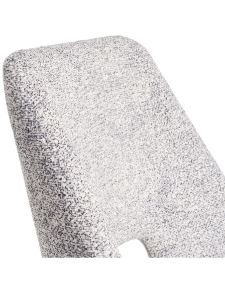 Chaise rétro chic en Tissu Gris blanc Chiné Métal Noir Norian (Lot de 2) - 7