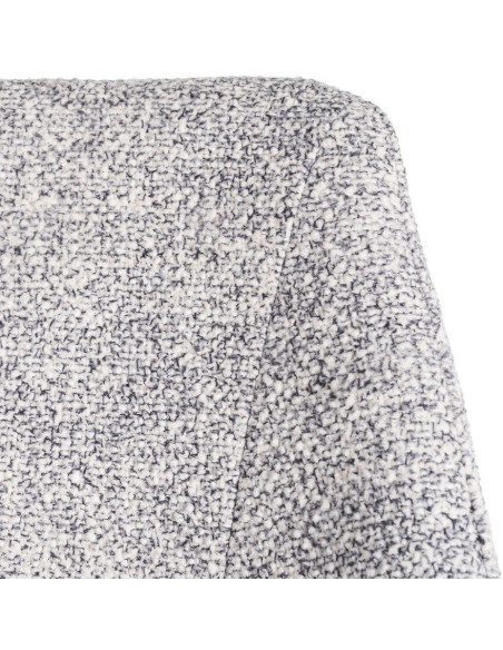 Chaise rétro chic en Tissu Gris blanc Chiné Métal Noir Norian (Lot de 2) - 9