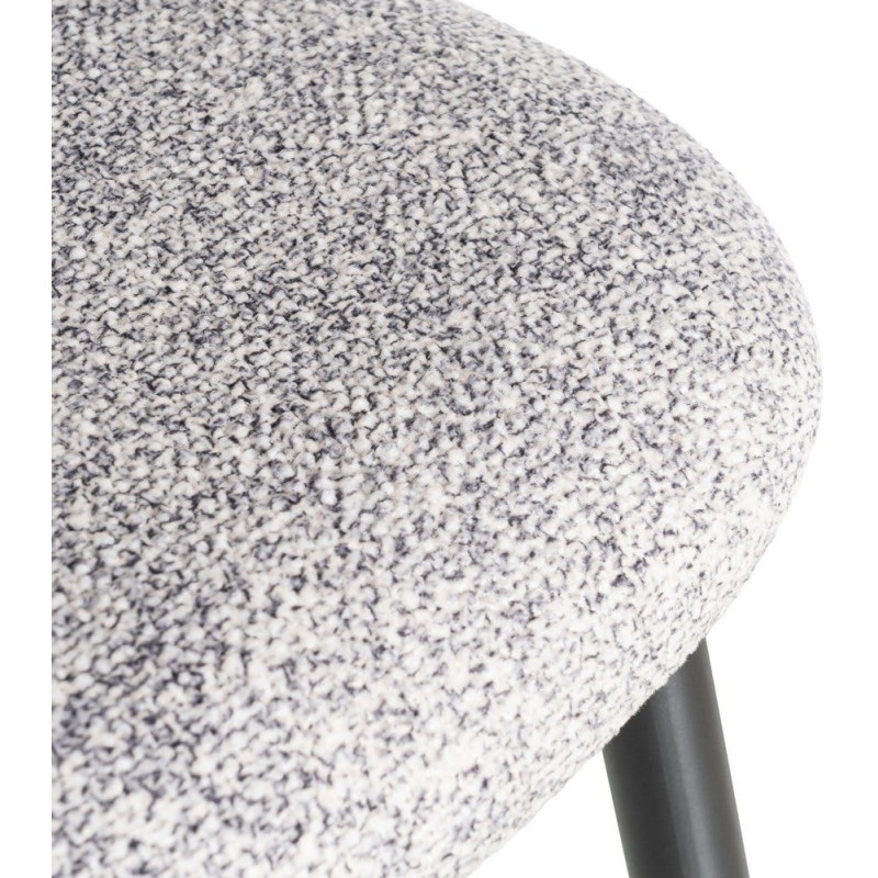 Chaise rétro chic en Tissu Gris blanc Chiné Métal Noir Norian (Lot de 2) - 10