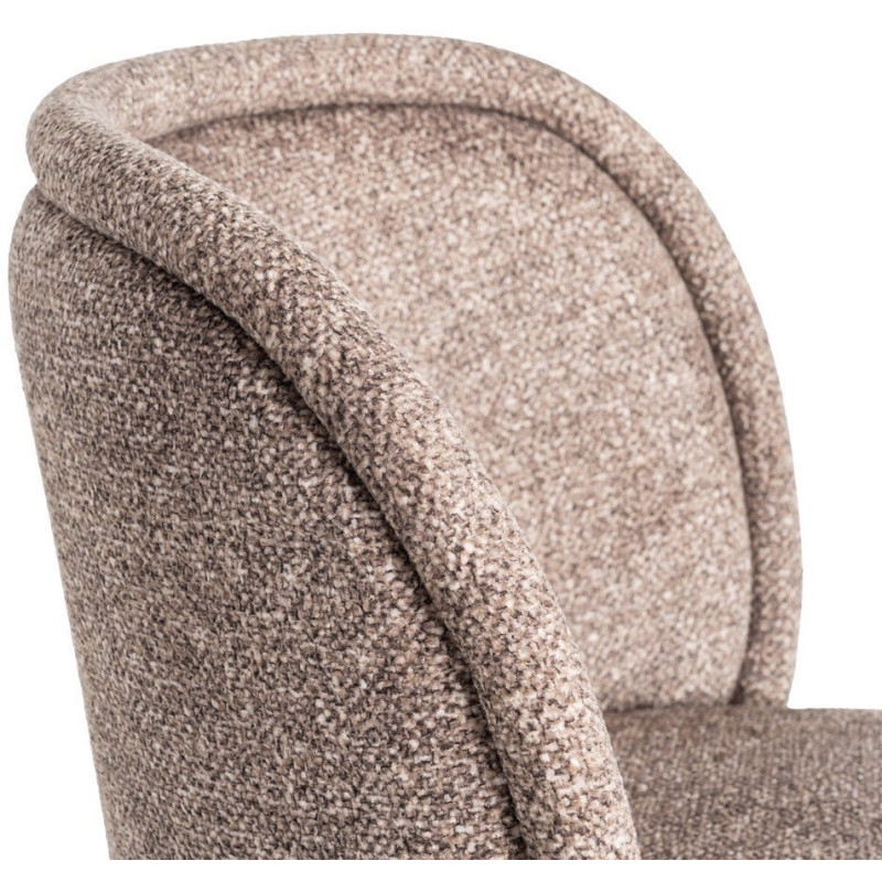 Chaise rétro dossier large en Tissu Vieux taupe Chiné Métal Noir Tiriel (Lot de 2) - 7