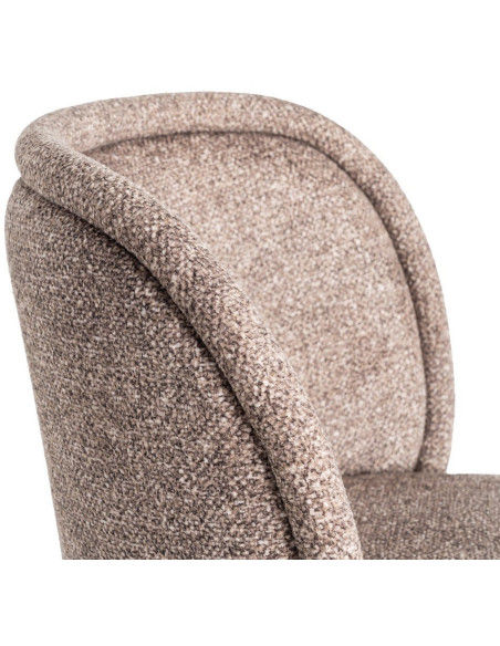 Chaise rétro dossier large en Tissu Vieux taupe Chiné Métal Noir Tiriel (Lot de 2) - 7