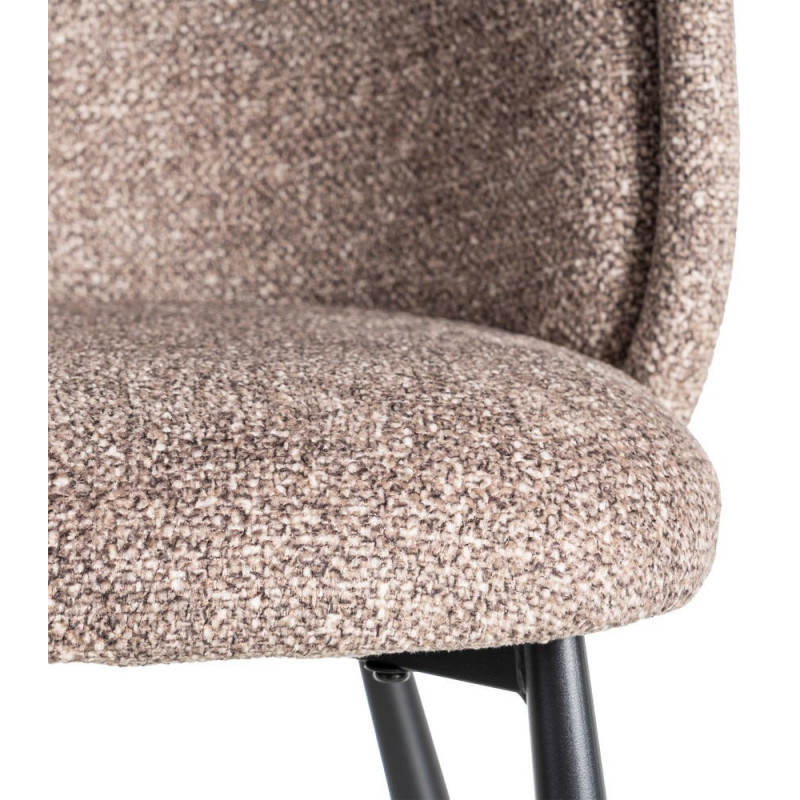 Chaise rétro dossier large en Tissu Vieux taupe Chiné Métal Noir Tiriel (Lot de 2) - 8